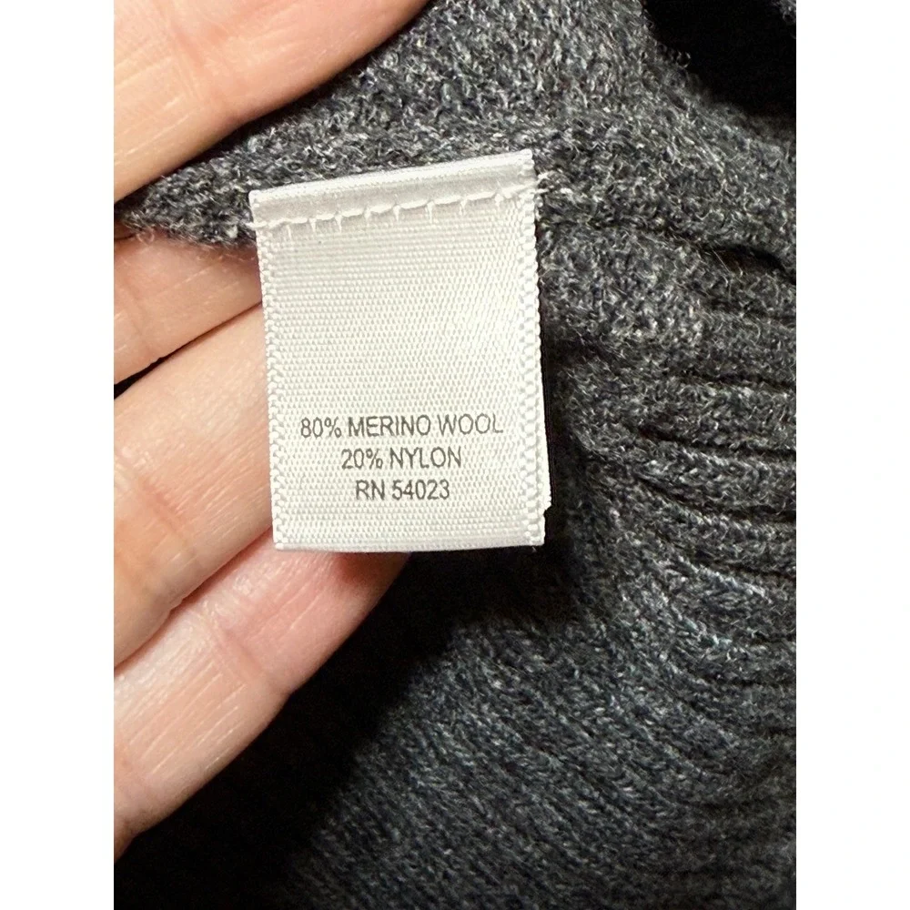 Banana Republic 1/4 Zip Sweater Mens M Gray Excellent Merino Wool Blend